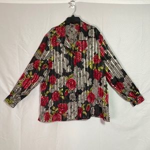 Allison Daley Rose Button Down Blouse